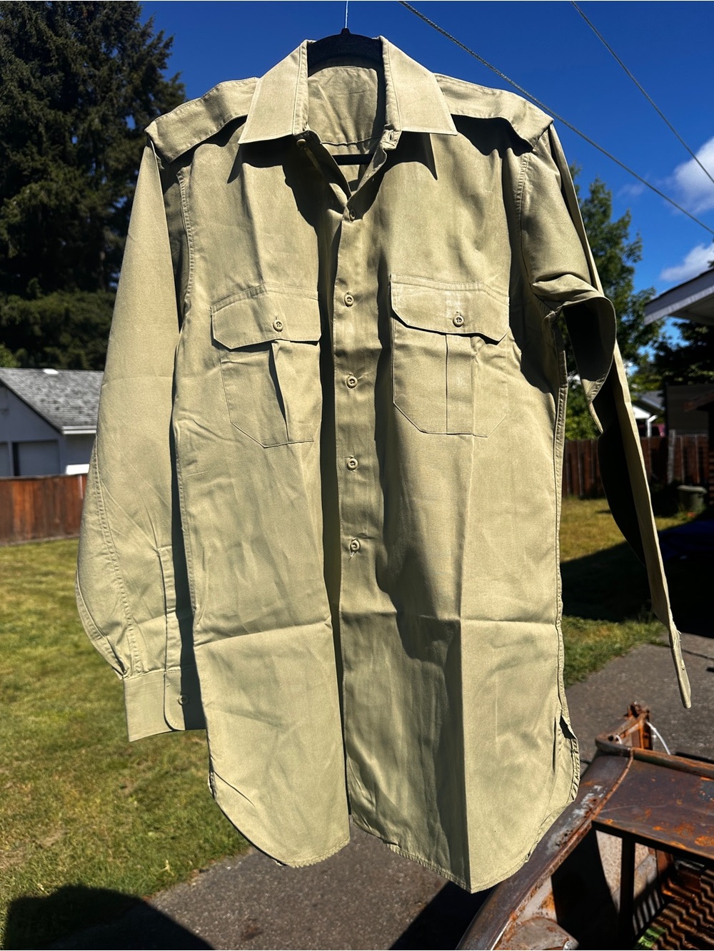 Vintage 1963 Canadian Military Khaki Utility Shirt #5